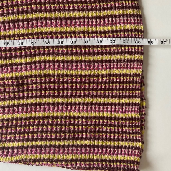 NEW FREE PEOPLE Into You Shimmer Mini SweaterDress Pink Metallic Retro Stripe - Picture 9 of 16